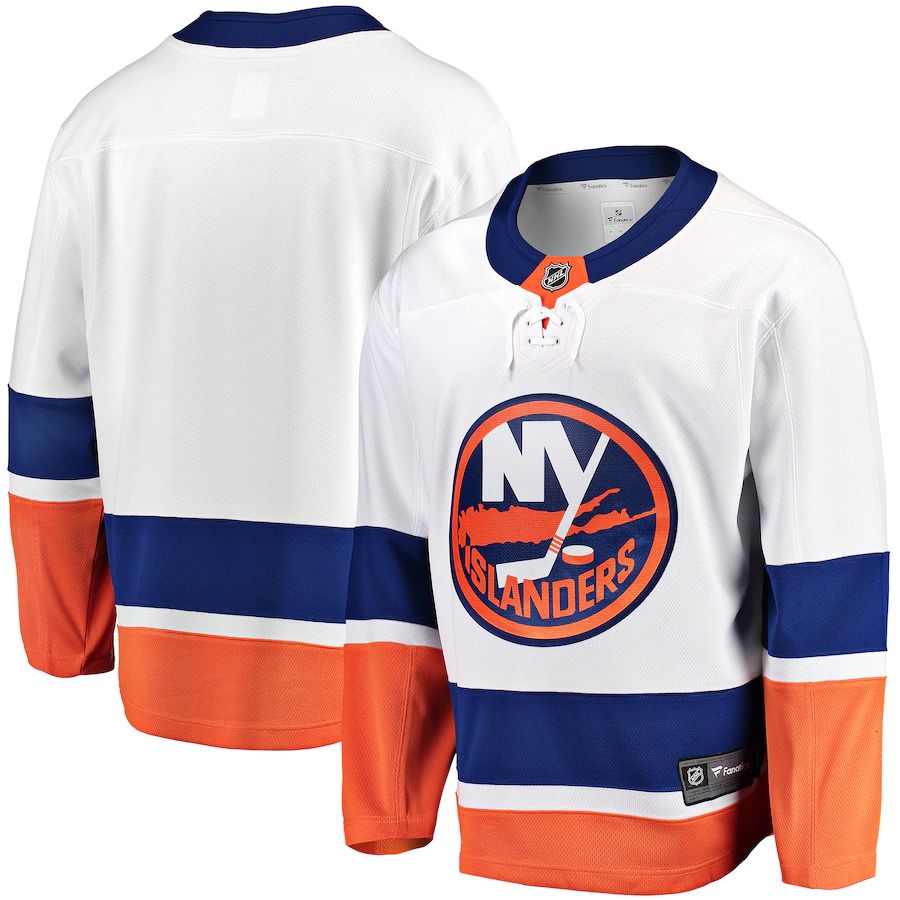 Men New York Islanders Fanatics Branded White Breakaway Away NHL Jersey->new york islanders->NHL Jersey